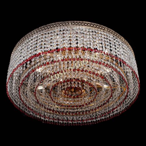 Люстра Венеция Капель №8 оптикон красная в Саратове Гусь Хрустальный