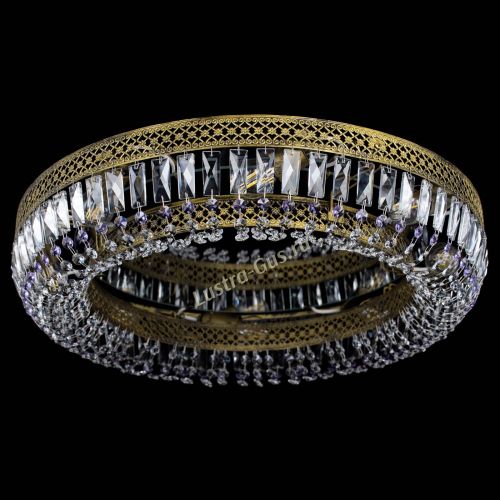 Люстра Венеция Кольцо №8 пластинка под бронзу Фиолетовая в Саратове Гусь Хрустальный