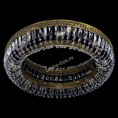 Люстра Венеция Кольцо №8 пластинка под бронзу Фиолетовая в Саратове Гусь Хрустальный