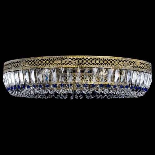 Люстра Венеция Кольцо №8 пластинка под бронзу Синяя в Саратове Гусь Хрустальный