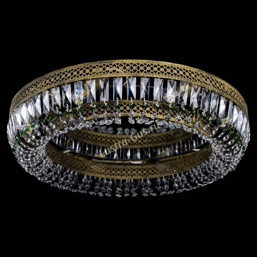 Люстра Венеция Кольцо №8 пластинка под бронзу Зеленая в Саратове Гусь Хрустальный