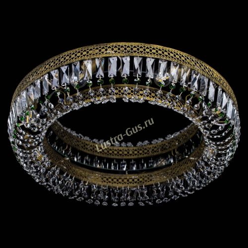 Люстра Венеция Кольцо №8 пластинка под бронзу Зеленая в Саратове Гусь Хрустальный