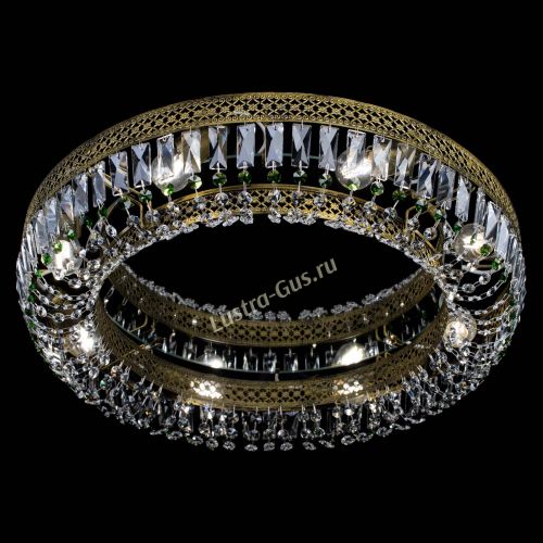 Люстра Венеция Кольцо №8 пластинка под бронзу Зеленая в Саратове Гусь Хрустальный