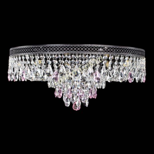 Люстра Венеция Кольцо Черная №8 розовая в Саратове Гусь Хрустальный