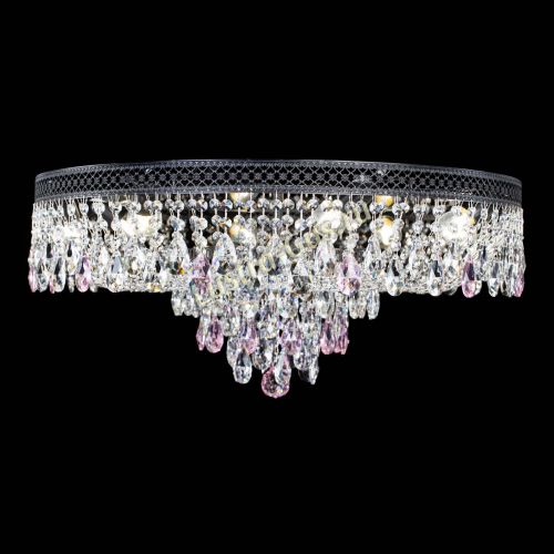 Люстра Венеция Кольцо Черная №8 розовая в Саратове Гусь Хрустальный