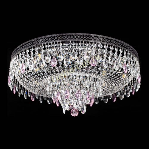 Люстра Венеция Кольцо Черная №8 розовая в Саратове Гусь Хрустальный