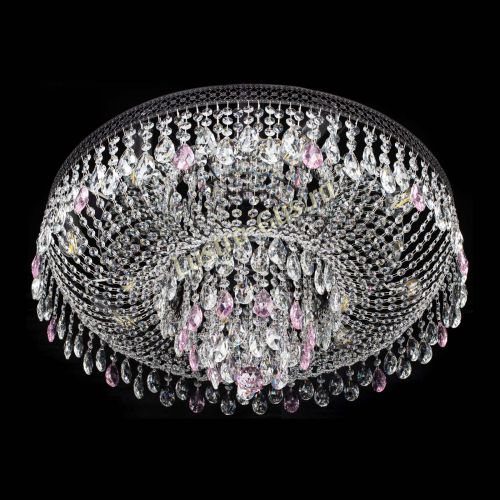 Люстра Венеция Кольцо Черная №8 розовая в Саратове Гусь Хрустальный
