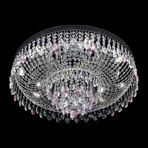 Люстра Венеция Кольцо Черная №8 розовая в Саратове Гусь Хрустальный