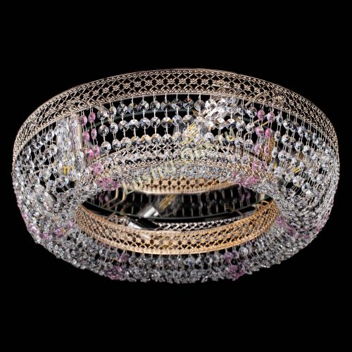 Люстра Венеция Кольцо розовая в Саратове Гусь Хрустальный