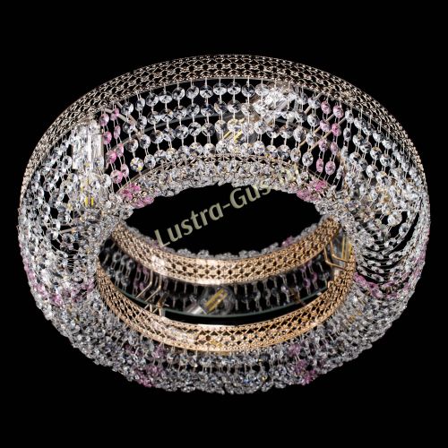 Люстра Венеция Кольцо розовая в Саратове Гусь Хрустальный