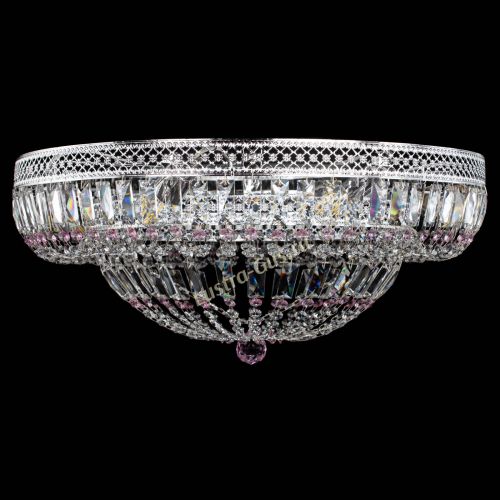 Люстра Венеция Купол пластинка 600 Розовая в Саратове Гусь Хрустальный