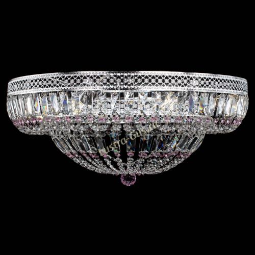 Люстра Венеция Купол пластинка 600 Розовая в Саратове Гусь Хрустальный