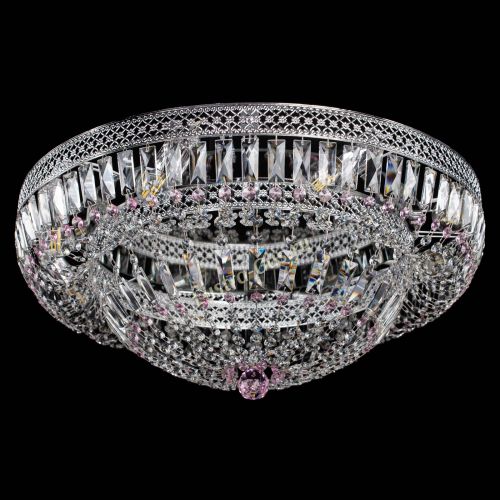 Люстра Венеция Купол пластинка 600 Розовая в Саратове Гусь Хрустальный