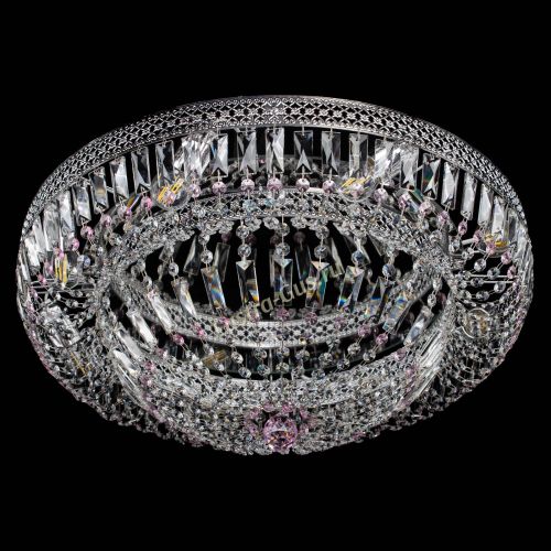 Люстра Венеция Купол пластинка 600 Розовая в Саратове Гусь Хрустальный