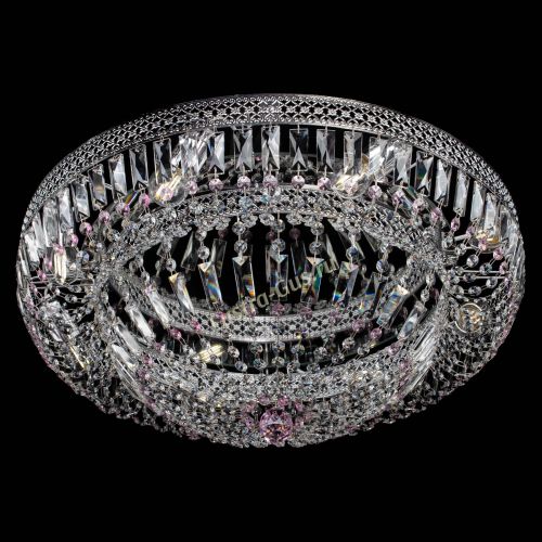 Люстра Венеция Купол пластинка 600 Розовая в Саратове Гусь Хрустальный