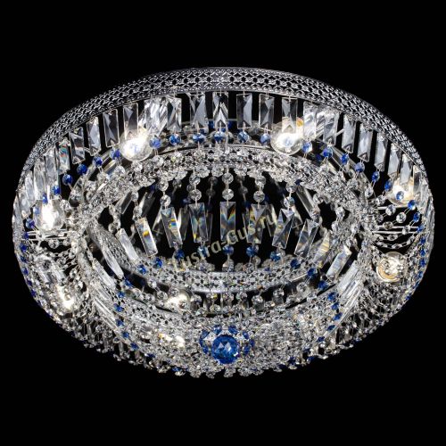 Люстра Венеция Купол пластинка 600 Синяя в Саратове Гусь Хрустальный