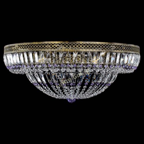 Люстра Венеция Купол пластинка под бронзу Фиолетовая в Саратове Гусь Хрустальный