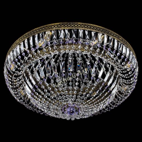 Люстра Венеция Купол пластинка под бронзу Фиолетовая в Саратове Гусь Хрустальный