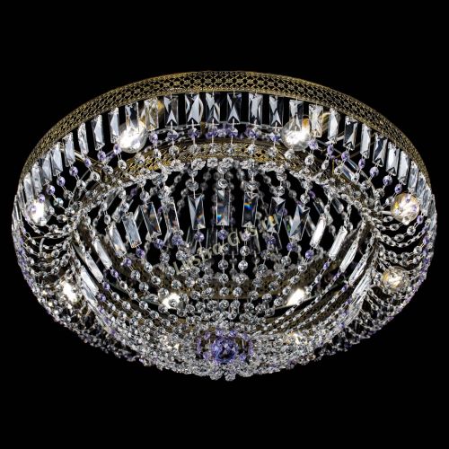 Люстра Венеция Купол пластинка под бронзу Фиолетовая в Саратове Гусь Хрустальный