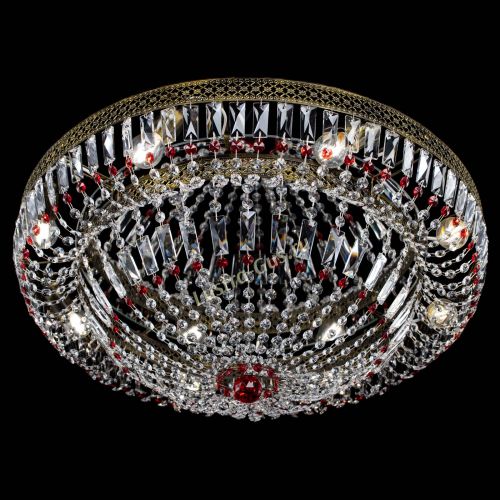 Люстра Венеция Купол пластинка под бронзу Красная в Саратове Гусь Хрустальный