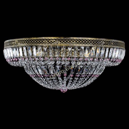 Люстра Венеция Купол пластинка под бронзу Розовая в Саратове Гусь Хрустальный