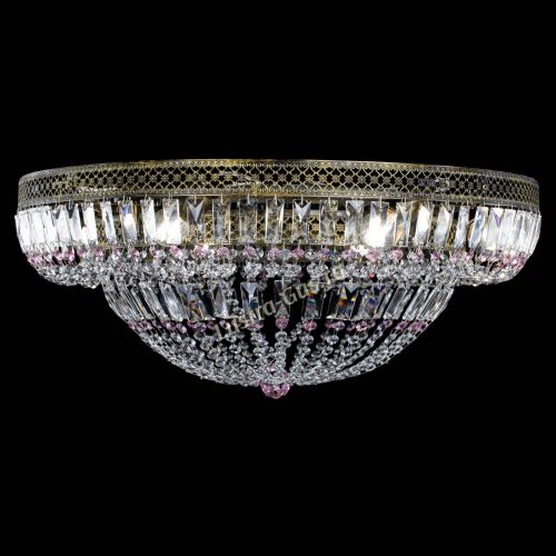 Люстра Венеция Купол пластинка под бронзу Розовая в Саратове Гусь Хрустальный