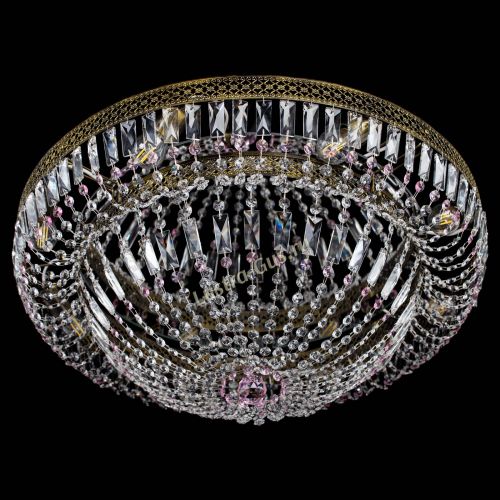 Люстра Венеция Купол пластинка под бронзу Розовая в Саратове Гусь Хрустальный