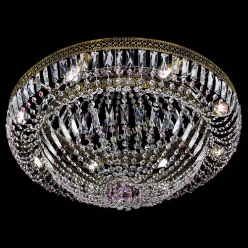 Люстра Венеция Купол пластинка под бронзу Розовая в Саратове Гусь Хрустальный