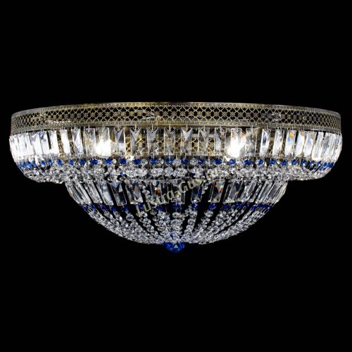 Люстра Венеция Купол пластинка под бронзу Синяя в Саратове Гусь Хрустальный