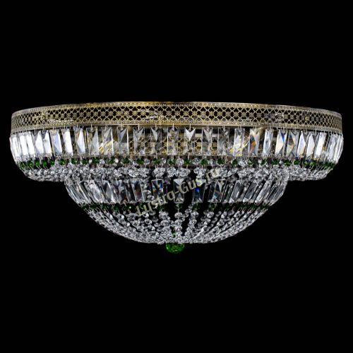 Люстра Венеция Купол пластинка под бронзу Зеленая в Саратове Гусь Хрустальный