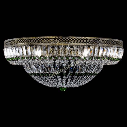 Люстра Венеция Купол пластинка под бронзу Зеленая в Саратове Гусь Хрустальный