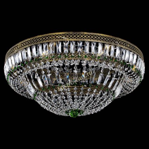 Люстра Венеция Купол пластинка под бронзу Зеленая в Саратове Гусь Хрустальный