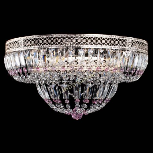 Люстра Венеция Купол пластинка Розовая в Саратове Гусь Хрустальный