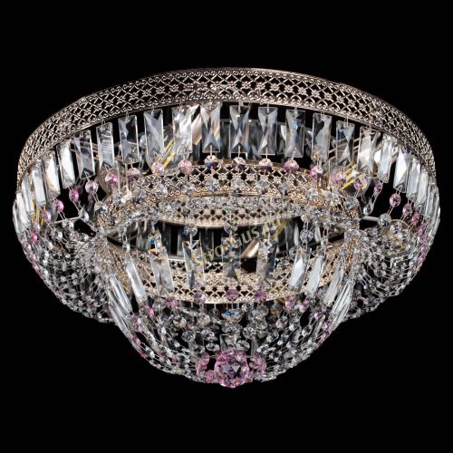 Люстра Венеция Купол пластинка Розовая в Саратове Гусь Хрустальный