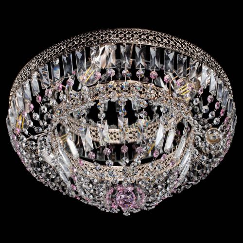 Люстра Венеция Купол пластинка Розовая в Саратове Гусь Хрустальный