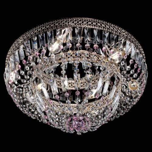 Люстра Венеция Купол пластинка Розовая в Саратове Гусь Хрустальный