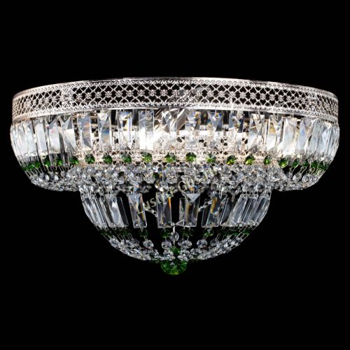 Люстра Венеция Купол пластинка Зеленая в Саратове Гусь Хрустальный