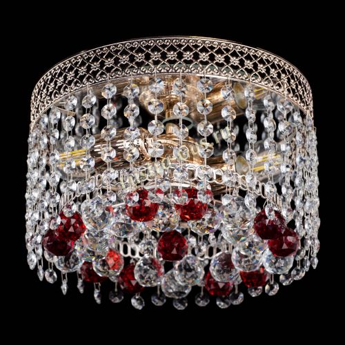 Люстра Венеция шар №2 красная в Саратове Гусь Хрустальный