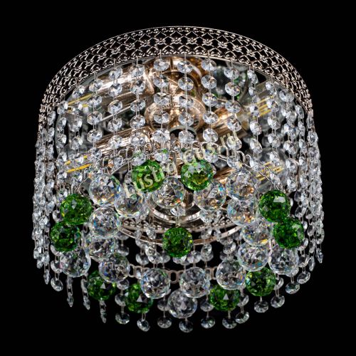 Люстра Венеция шар №2 зеленая в Саратове Гусь Хрустальный