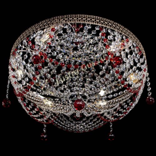 Люстра Венеция Жасмин красная в Саратове Гусь Хрустальный