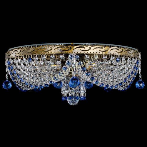 Люстра Виктория Синяя под бронзу в Саратове Гусь Хрустальный