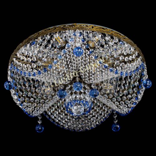Люстра Виктория Синяя под бронзу в Саратове Гусь Хрустальный
