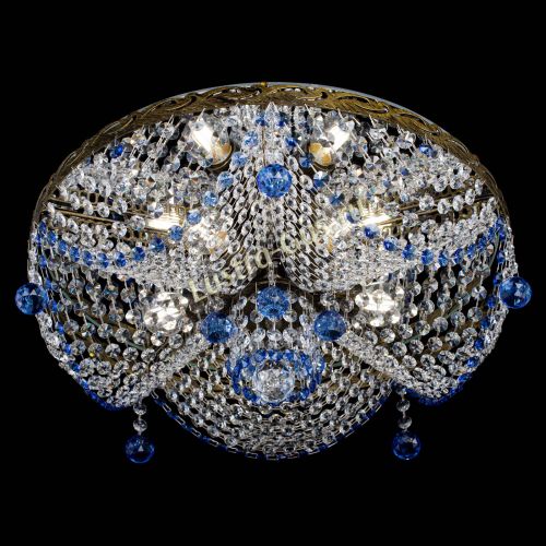 Люстра Виктория Синяя под бронзу в Саратове Гусь Хрустальный