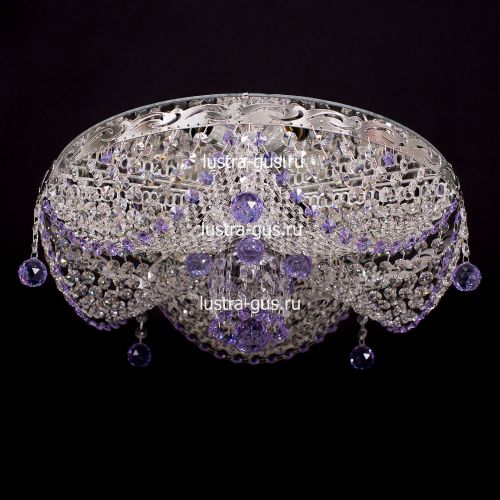 Люстра Виктория сиреневая в Саратове Гусь Хрустальный