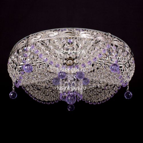 Люстра Виктория сиреневая в Саратове Гусь Хрустальный