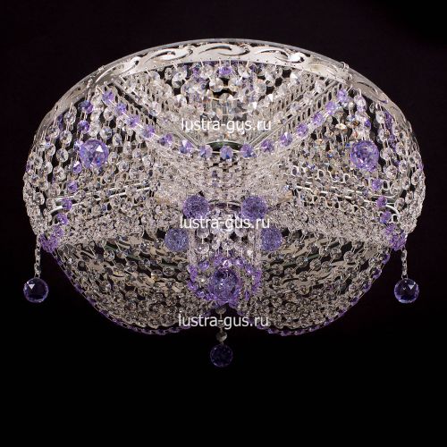 Люстра Виктория сиреневая в Саратове Гусь Хрустальный