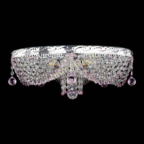 Люстра Виктория розовая в Саратове Гусь Хрустальный