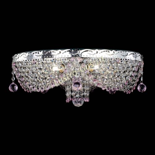 Люстра Виктория розовая в Саратове Гусь Хрустальный