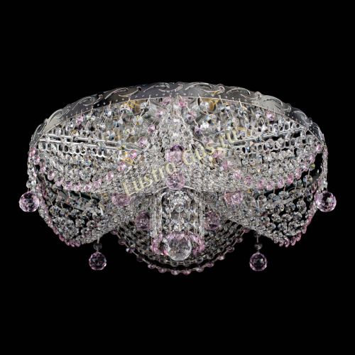 Люстра Виктория розовая в Саратове Гусь Хрустальный