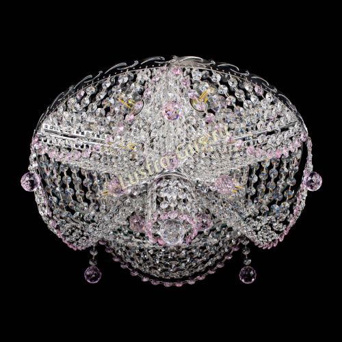 Люстра Виктория розовая в Саратове Гусь Хрустальный